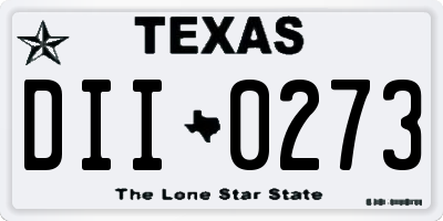 TX license plate DII0273