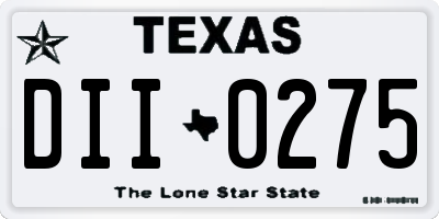 TX license plate DII0275