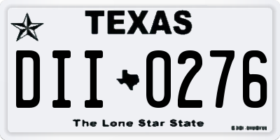 TX license plate DII0276