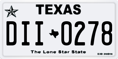 TX license plate DII0278
