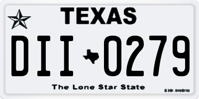 TX license plate DII0279