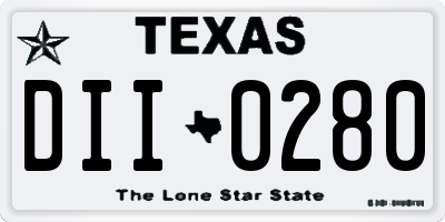 TX license plate DII0280