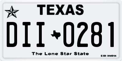 TX license plate DII0281