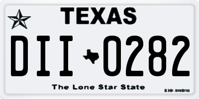 TX license plate DII0282