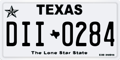 TX license plate DII0284