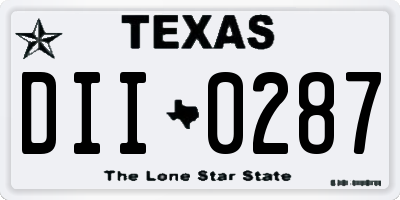 TX license plate DII0287