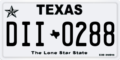 TX license plate DII0288