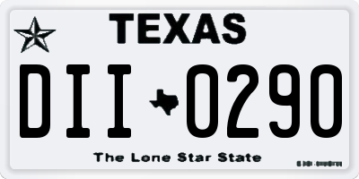 TX license plate DII0290