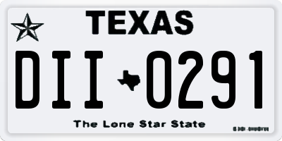 TX license plate DII0291