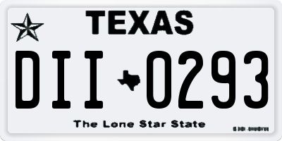 TX license plate DII0293