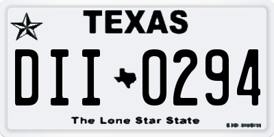 TX license plate DII0294