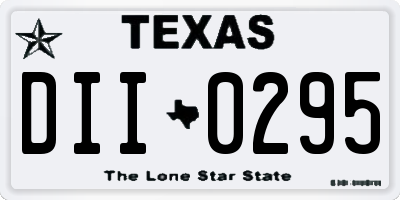 TX license plate DII0295