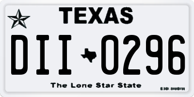 TX license plate DII0296