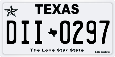 TX license plate DII0297