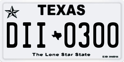 TX license plate DII0300