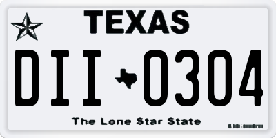 TX license plate DII0304