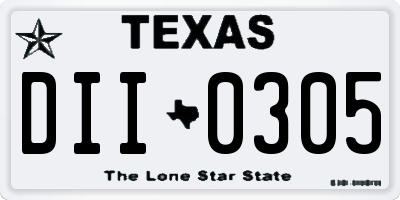 TX license plate DII0305