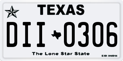 TX license plate DII0306