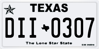 TX license plate DII0307