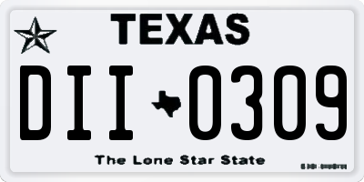 TX license plate DII0309