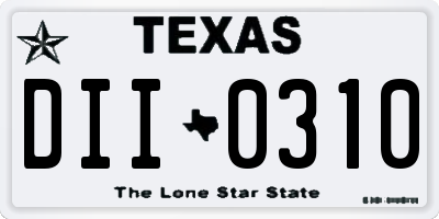 TX license plate DII0310