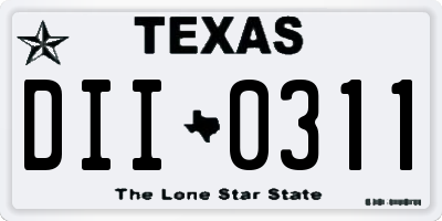 TX license plate DII0311