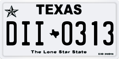 TX license plate DII0313