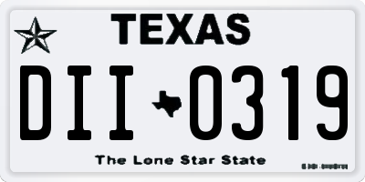 TX license plate DII0319