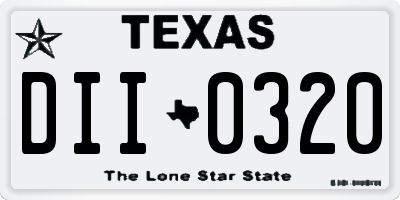 TX license plate DII0320