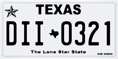 TX license plate DII0321