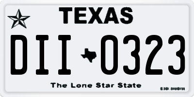 TX license plate DII0323