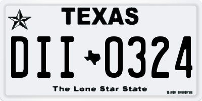 TX license plate DII0324