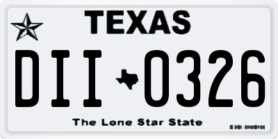 TX license plate DII0326