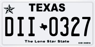 TX license plate DII0327