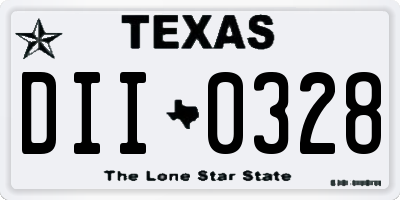 TX license plate DII0328