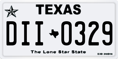 TX license plate DII0329