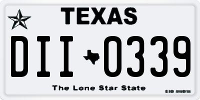 TX license plate DII0339
