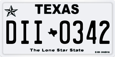 TX license plate DII0342