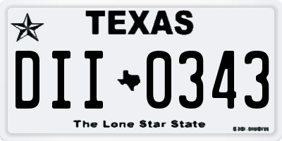 TX license plate DII0343