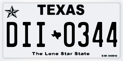 TX license plate DII0344