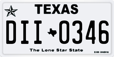 TX license plate DII0346
