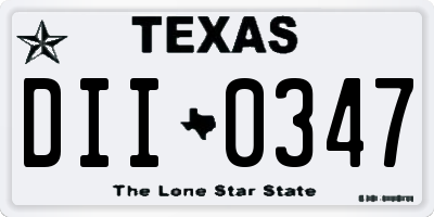 TX license plate DII0347