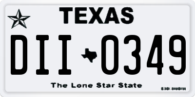 TX license plate DII0349