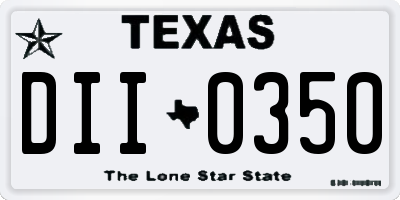 TX license plate DII0350