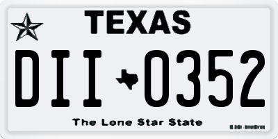 TX license plate DII0352