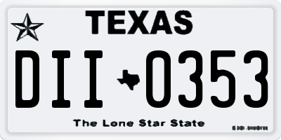 TX license plate DII0353