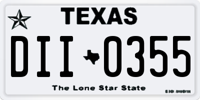 TX license plate DII0355