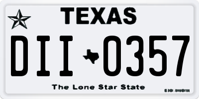 TX license plate DII0357