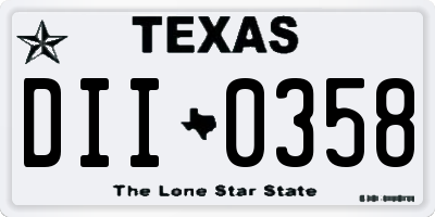 TX license plate DII0358