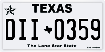 TX license plate DII0359